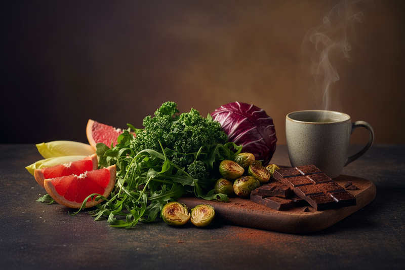 Bitter Foods Save the Liver. cinematic image. no text