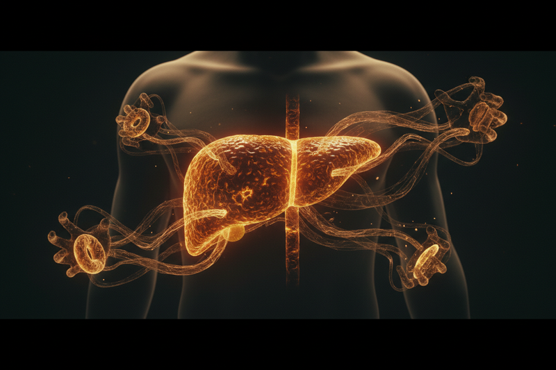 Cravings Come From a Fatty Liver. cinametic image. no text