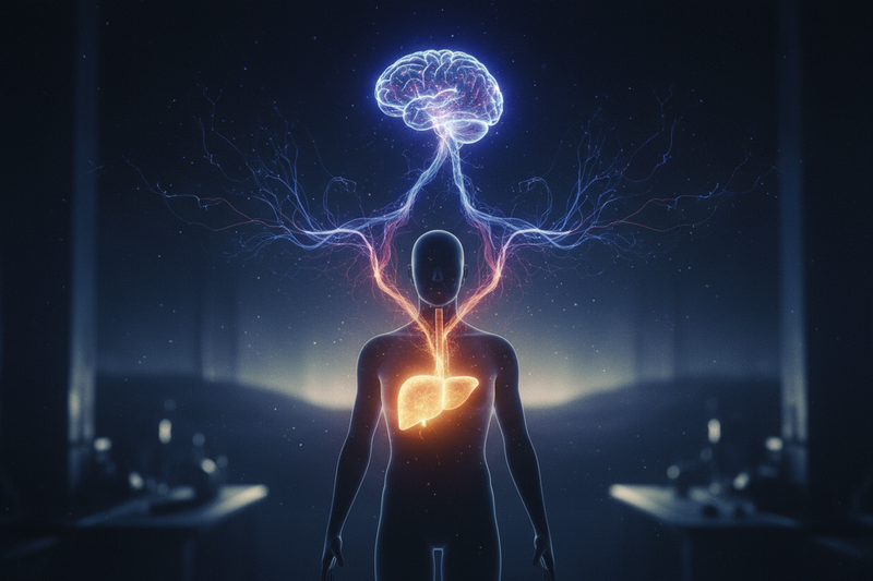 Fatty Liver Affects Mind Too. a cinamatic image. no text