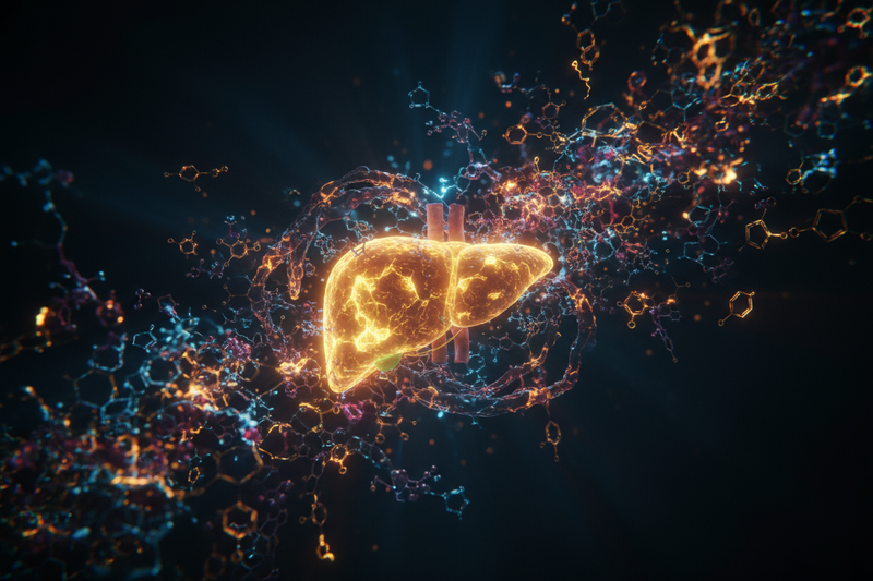 Fatty Liver Causes Hormonal Chaos. cinematic image, no text