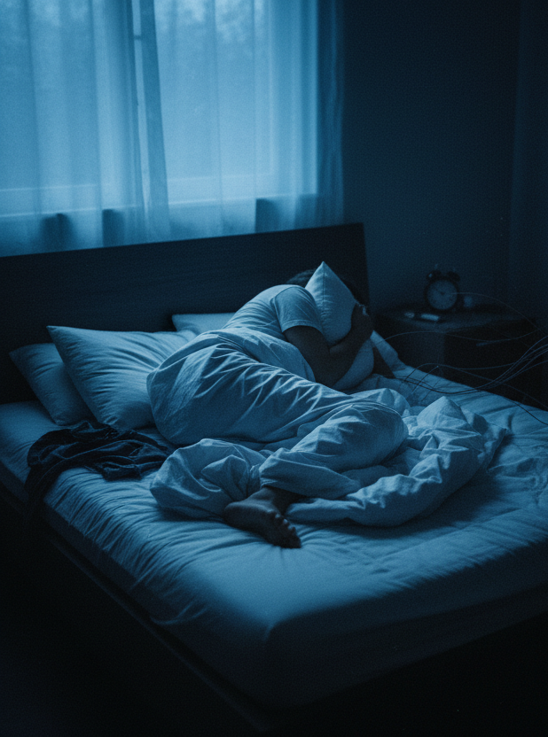 Poor Sleep means Poor Liver Health. cinematic image, no text